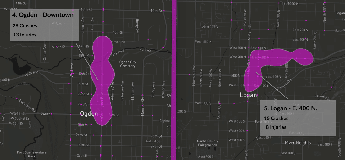 Ogden-Logan Dangerous Pedestrian Zones