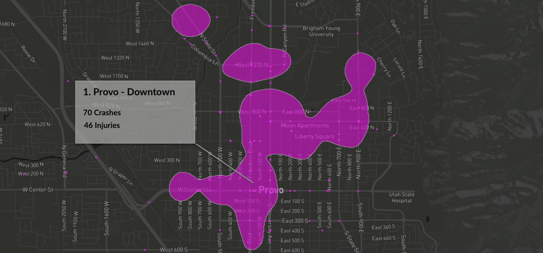 Provo - Downtown Dangerous Pedestrian Zone