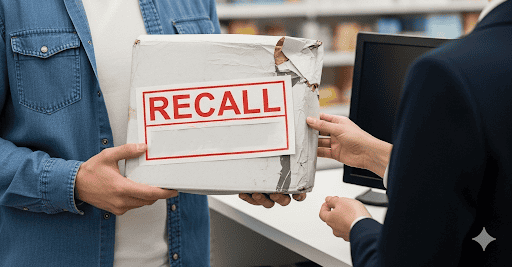 a consumer returning a defective household product