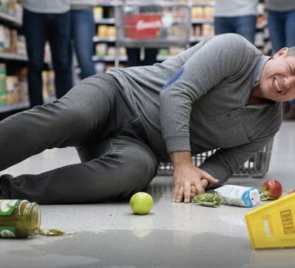 a slip and fall accident in a grocery store aisle